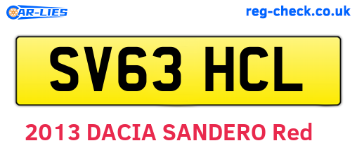SV63HCL are the vehicle registration plates.