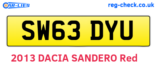 SW63DYU are the vehicle registration plates.