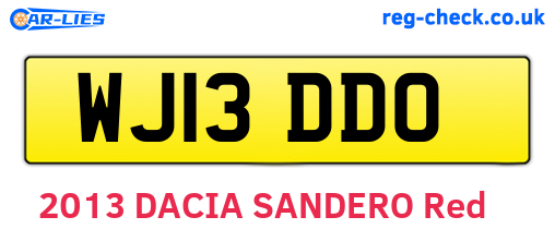 WJ13DDO are the vehicle registration plates.