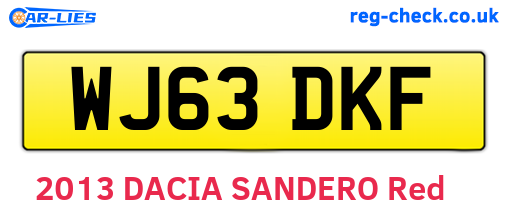 WJ63DKF are the vehicle registration plates.