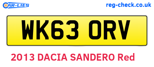 WK63ORV are the vehicle registration plates.