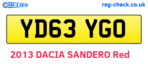 YD63YGO are the vehicle registration plates.