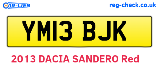 YM13BJK are the vehicle registration plates.