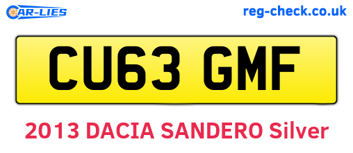 CU63GMF are the vehicle registration plates.