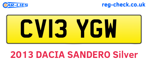 CV13YGW are the vehicle registration plates.