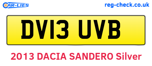 DV13UVB are the vehicle registration plates.