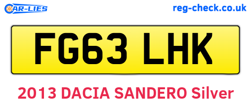 FG63LHK are the vehicle registration plates.