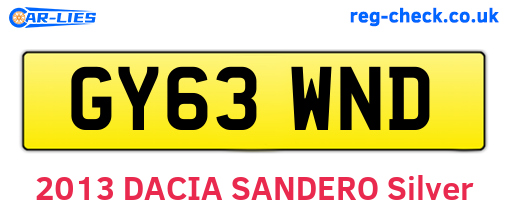 GY63WND are the vehicle registration plates.