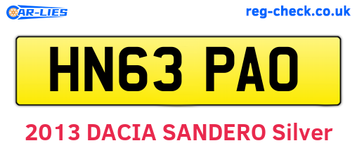 HN63PAO are the vehicle registration plates.