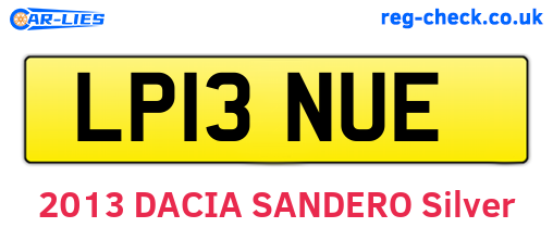 LP13NUE are the vehicle registration plates.