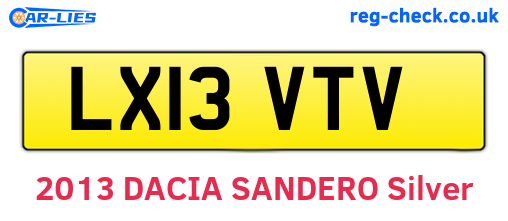 LX13VTV are the vehicle registration plates.