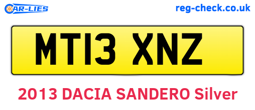 MT13XNZ are the vehicle registration plates.