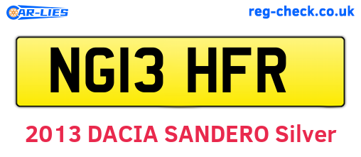 NG13HFR are the vehicle registration plates.