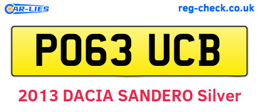 PO63UCB are the vehicle registration plates.