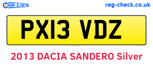 PX13VDZ are the vehicle registration plates.