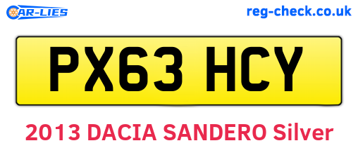 PX63HCY are the vehicle registration plates.