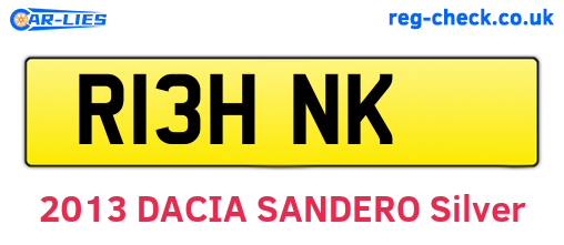 R13HNK are the vehicle registration plates.