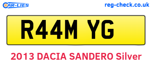 R44MYG are the vehicle registration plates.