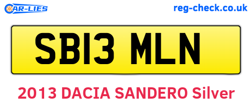 SB13MLN are the vehicle registration plates.