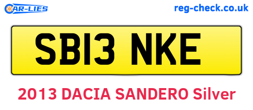 SB13NKE are the vehicle registration plates.