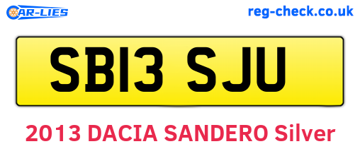 SB13SJU are the vehicle registration plates.