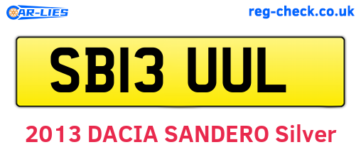 SB13UUL are the vehicle registration plates.