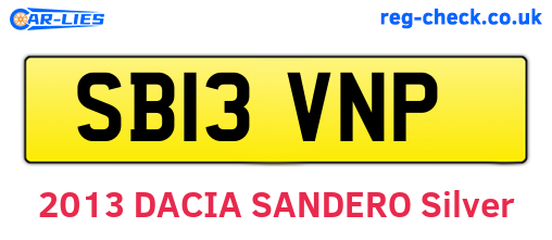 SB13VNP are the vehicle registration plates.