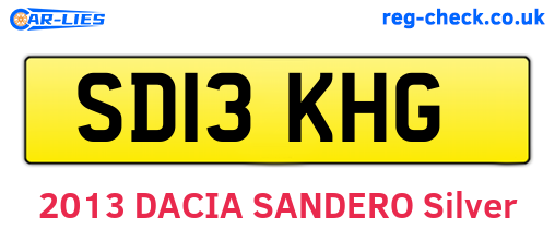 SD13KHG are the vehicle registration plates.