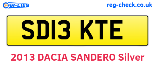 SD13KTE are the vehicle registration plates.