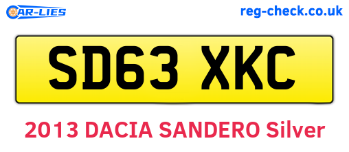 SD63XKC are the vehicle registration plates.