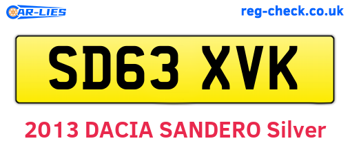 SD63XVK are the vehicle registration plates.