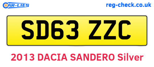SD63ZZC are the vehicle registration plates.