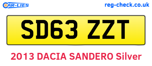SD63ZZT are the vehicle registration plates.