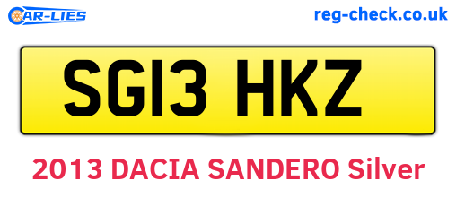 SG13HKZ are the vehicle registration plates.