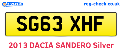 SG63XHF are the vehicle registration plates.