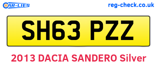 SH63PZZ are the vehicle registration plates.