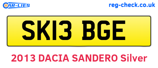 SK13BGE are the vehicle registration plates.
