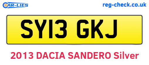 SY13GKJ are the vehicle registration plates.