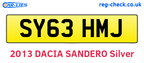 SY63HMJ are the vehicle registration plates.