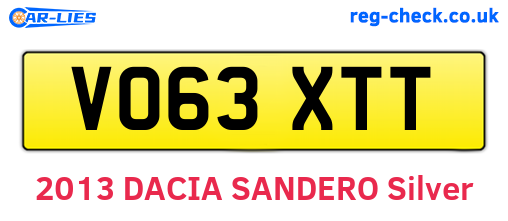 VO63XTT are the vehicle registration plates.