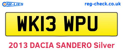 WK13WPU are the vehicle registration plates.