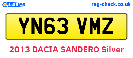 YN63VMZ are the vehicle registration plates.