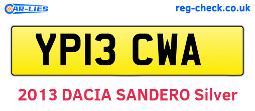YP13CWA are the vehicle registration plates.
