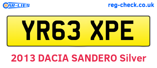 YR63XPE are the vehicle registration plates.