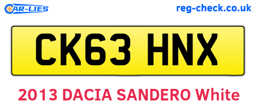 CK63HNX are the vehicle registration plates.