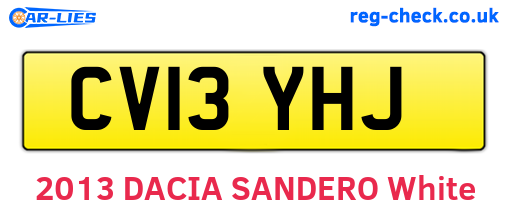 CV13YHJ are the vehicle registration plates.