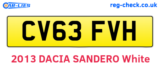 CV63FVH are the vehicle registration plates.