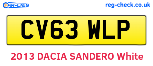 CV63WLP are the vehicle registration plates.