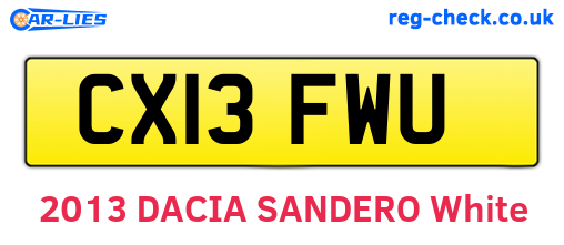 CX13FWU are the vehicle registration plates.