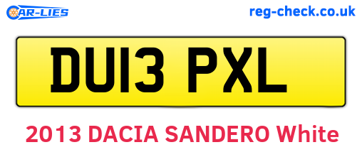 DU13PXL are the vehicle registration plates.